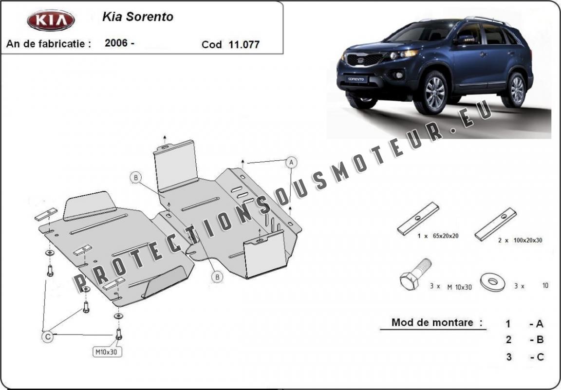 Protection sous moteur et de la radiateur Kia Sorento