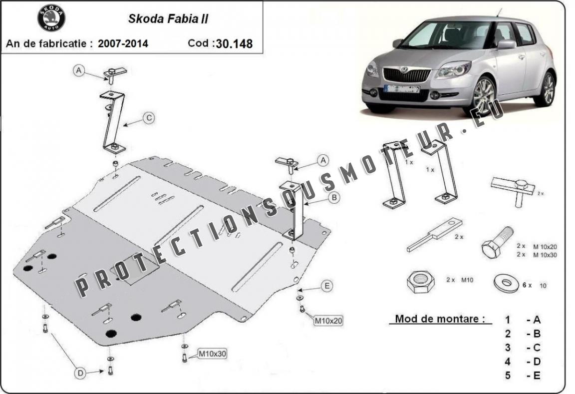 Protection Pour Seuil De Chargement Noire Fabia Combi - Accessoire  compatible 20 Skoda