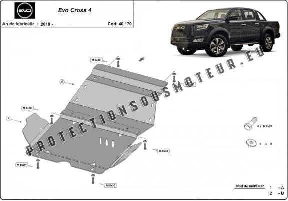 Protection sous moteur et de la radiateur Evo Cross 4