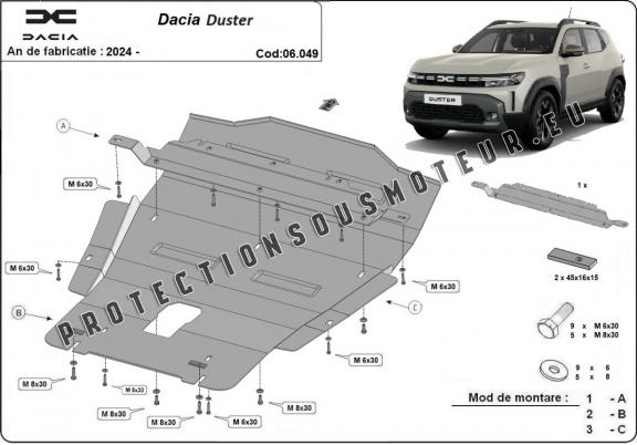 Protection sous moteur et de la boîte de vitesse Dacia Duster - 4x4