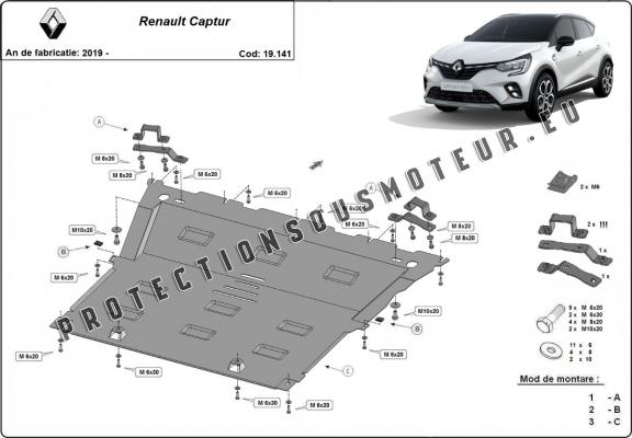 Protection sous moteur et de la boîte de vitesse Renault Captur