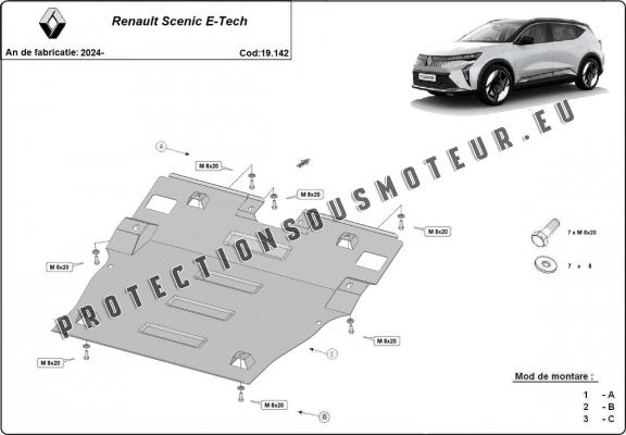 Protection sous moteur et de la boîte de vitesse Renault Scenic E-Tech