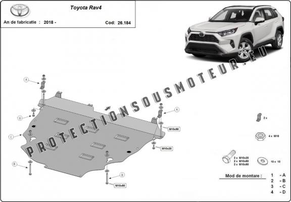 Protection sous moteur et de la boîte de vitesse  Toyota RAV4 - Aluminium  